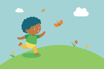 boy and butterfly