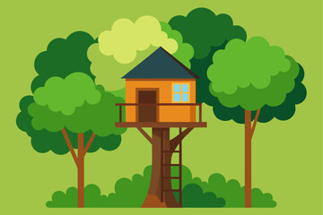 house with tree