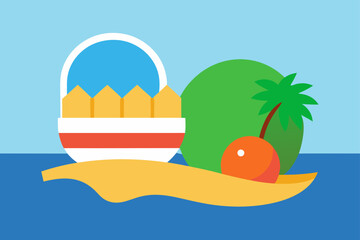 tropical island with palm trees