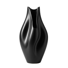 Abstract black vase modern design home decor isolated on white
