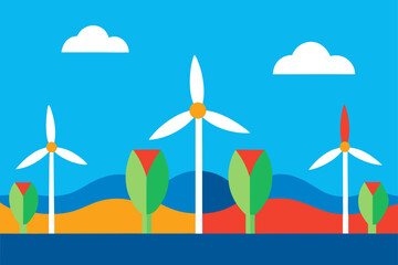wind turbines in the field