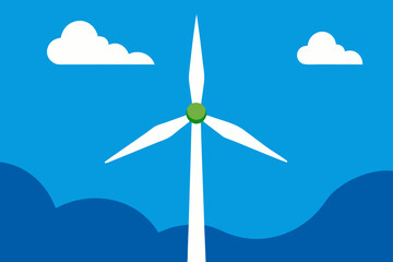 wind turbine on the sky background