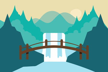 wooden-bridge-crossing-misty-waterfall-in-southeas