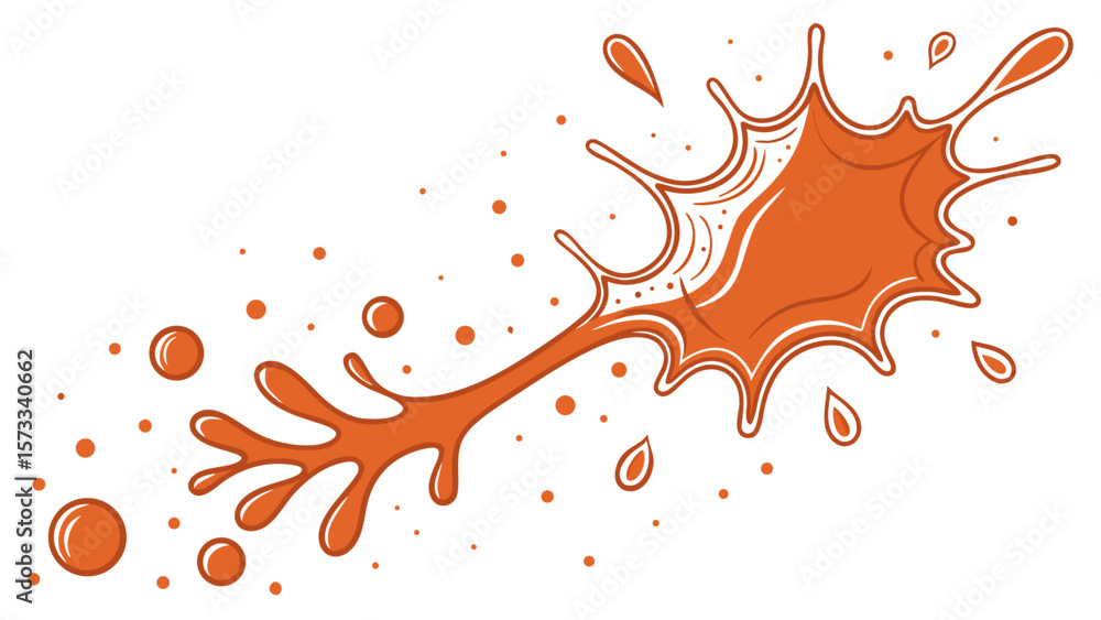 Poster orange liquid splash vector illustration for design element and background, design resource with spl