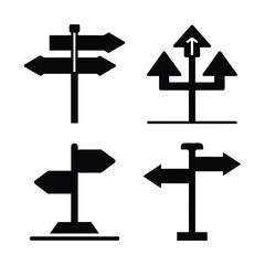 set of vector arrows silhouette