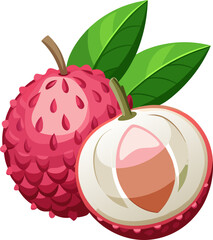 vector illustration of a peanut Lychee