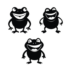 set of cartoon frogs