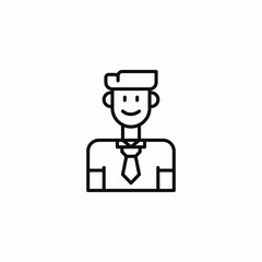 smiling male employee icon sign vector