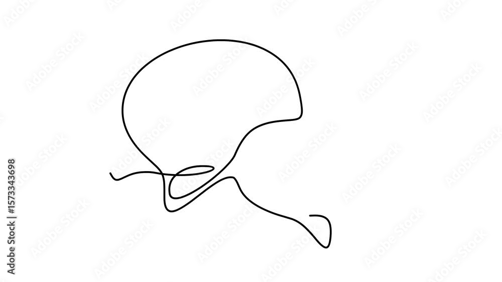 Poster animated self drawing of continuous line draw speech bubbles. full length one line animation. 4k