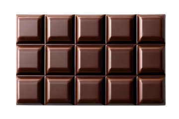 chocolate bar top view isolated on white or transpa .png