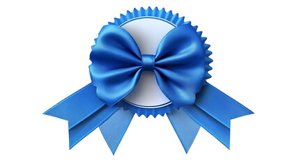 Blue ribbon award isolated on transparent background .png