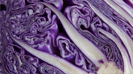 Obraz premium Close-up view of red cabbage