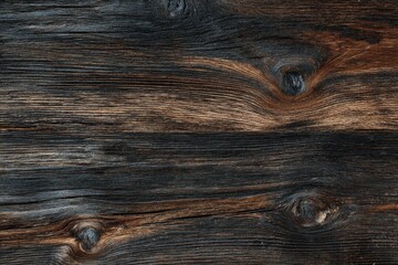 Old rustic wooden surface with dark grain and warm brown knots, ideal as texture or background