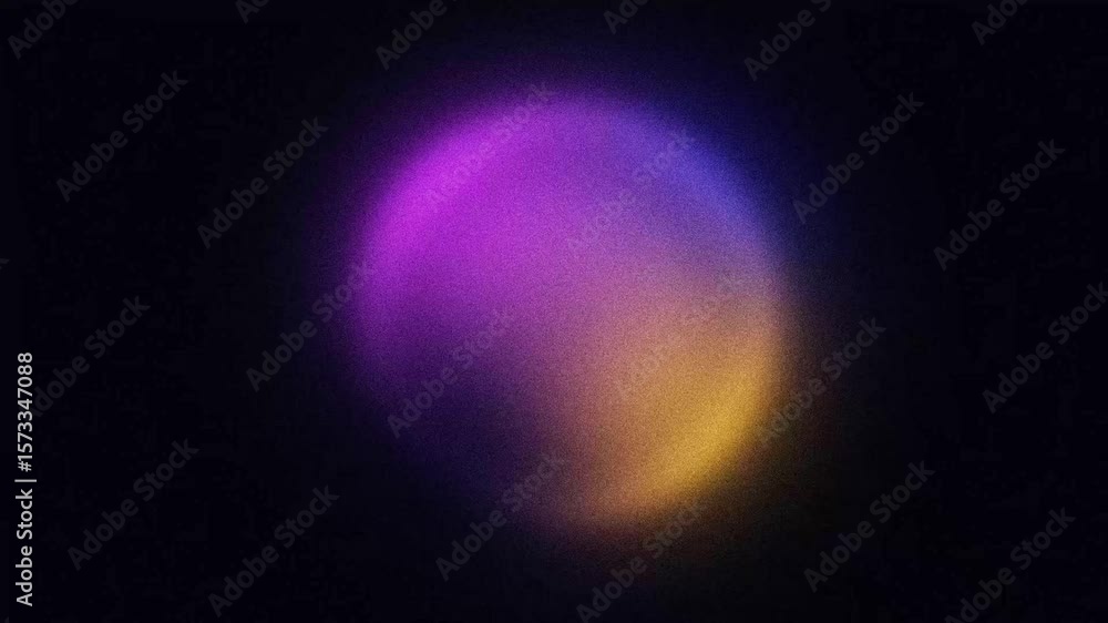 Wall mural abstract purple and yellow pulsating gradient ring, looping animation on black background
