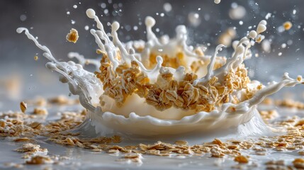 Dynamic milk splash creating perfect crown shape