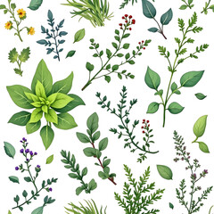 seamless pattern with leaves PNG