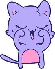 cartoon cat in bright neon color
