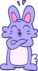 cartoon doodle cute bunny in bright neon color