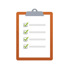 Checklist with green check marks on clipboard for task management  
