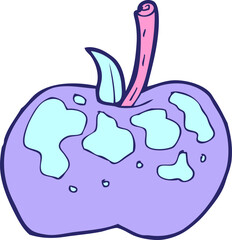 cartoon apple in bright neon color