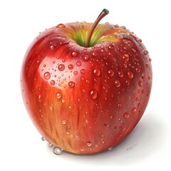 wet red apple