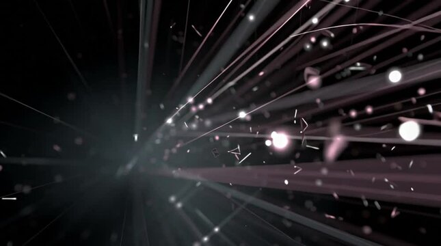Abstract background with lights and lines. Technological and abstract concepts.