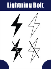 Animated Lightning Bolt Icons With Power On Off