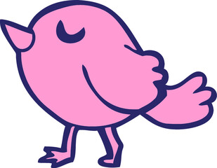 cartoon bird in bright neon color