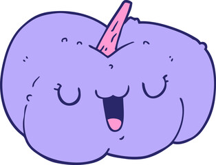 cartoon pumpkin in bright neon color