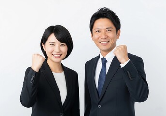 ガッツポーズのビジネスマン