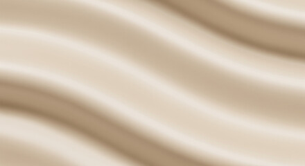 Soft flowing beige fabric with gentle waves and subtle highlights creating a luxurious and elegant texture background