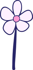 cartoon flower in bright neon color