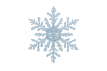 Delicate snowflake isolated on transparent backdrop, winter season graphic
