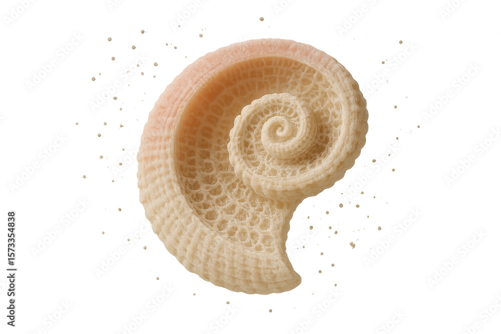 Poster intricate seashell cut out with a transparent background, perfect for design use
