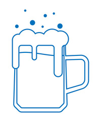 Line illustration of a beer mug with foam. Beer mug with foam icon. Suitable for drink celebration design and pub, bar menu, brewery, Oktoberfest. EPS10 vector illustrations