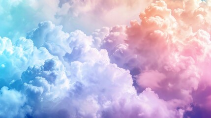 Dreamy Pastel Clouds Background: Colorful Sky Texture