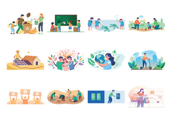 People engage in various eco friendly activities promoting sustainability and environmental protection