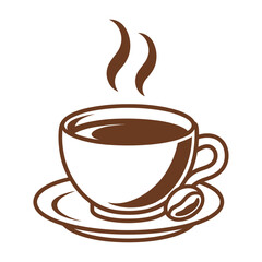 Obraz premium Coffee cup icon with steam hot beverage illustration