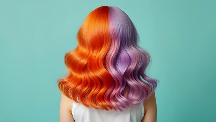 Woman with Two Tone Pastel Hair