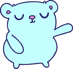 Obraz premium freehand drawn cartoon of a cute bear in bright neon color