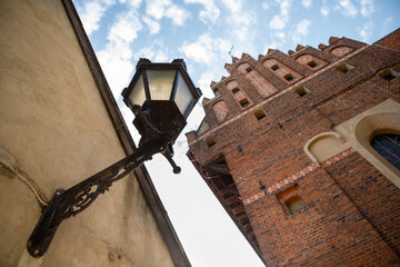 Castle and Lantern in Olsztyn, Poland Old Town