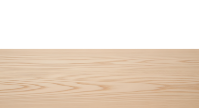 Light colored wood grain surface texture with a black void above isolated on transparent background