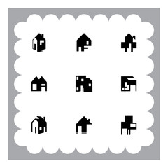 Set of House and Home Icons in Vector Style for Real Estate and Architecture Design