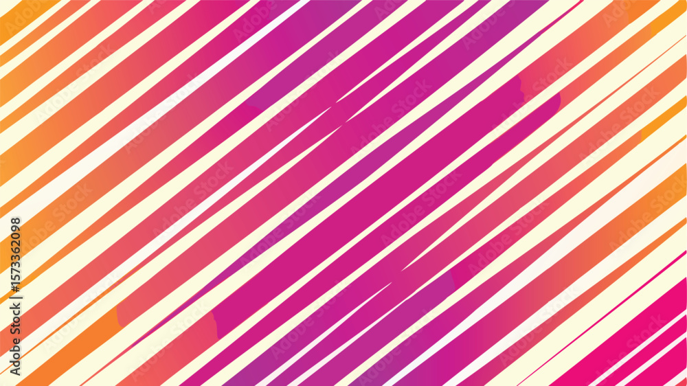 Poster diagonal gradient stripes with orange, pink, and white creating a vibrant and dynamic pattern effect