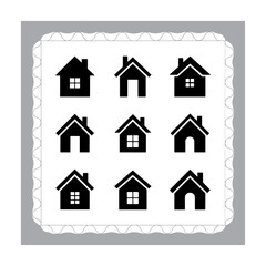 Set of House and Real Estate Icons in Vector Style for Web and Architecture Design