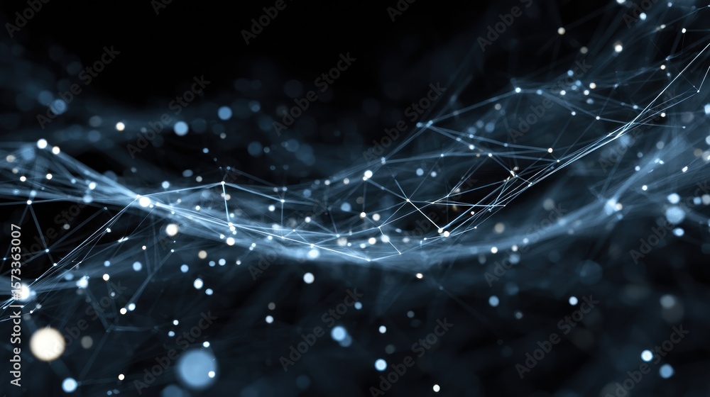 Poster abstract network: digital connections and data flow visualization
