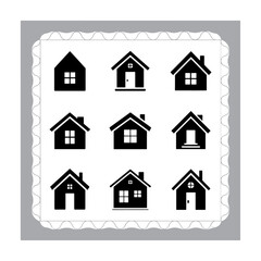 Set of House and Real Estate Icons in Vector Style for Web and Architecture Design
