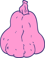 cartoon squash in bright neon color