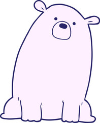 cartoon polar bear in bright neon color