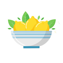 Bowl of Lemons Icon Isolated on a Transparent Background